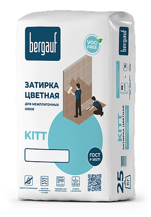 KITT БЕЛАЯ затирка для межплиточных швов, 25 кг, Bergauf, фото 3