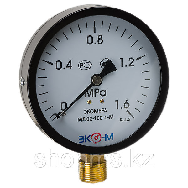 Манометр Экомера МД02-100мм 0..1,6МПа  М20*1,5