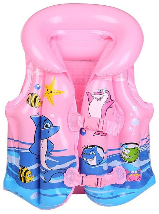 Жилет для плавания розовый (для детей 4-8 лет)