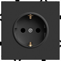 Розетка 1-местная с защитной шторкой с/з (механизм), STEKKER, 250В, 16А, серия Эмили, RST16-5110-05, черный