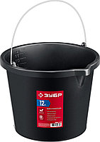 ЗУБР 12 л, высокопрочное с носиком, строительное пластиковое ведро (06093-12)