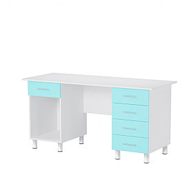 Стол  (SK-02-05)(двухтумбовый, ниша и 5 выдвижных ящиков)