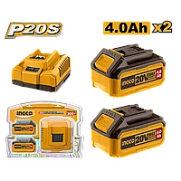 Набор аккумуляторов и зарядное устройство INGCO FBCPK1424 INDUSTRIAL 2x4 Ач