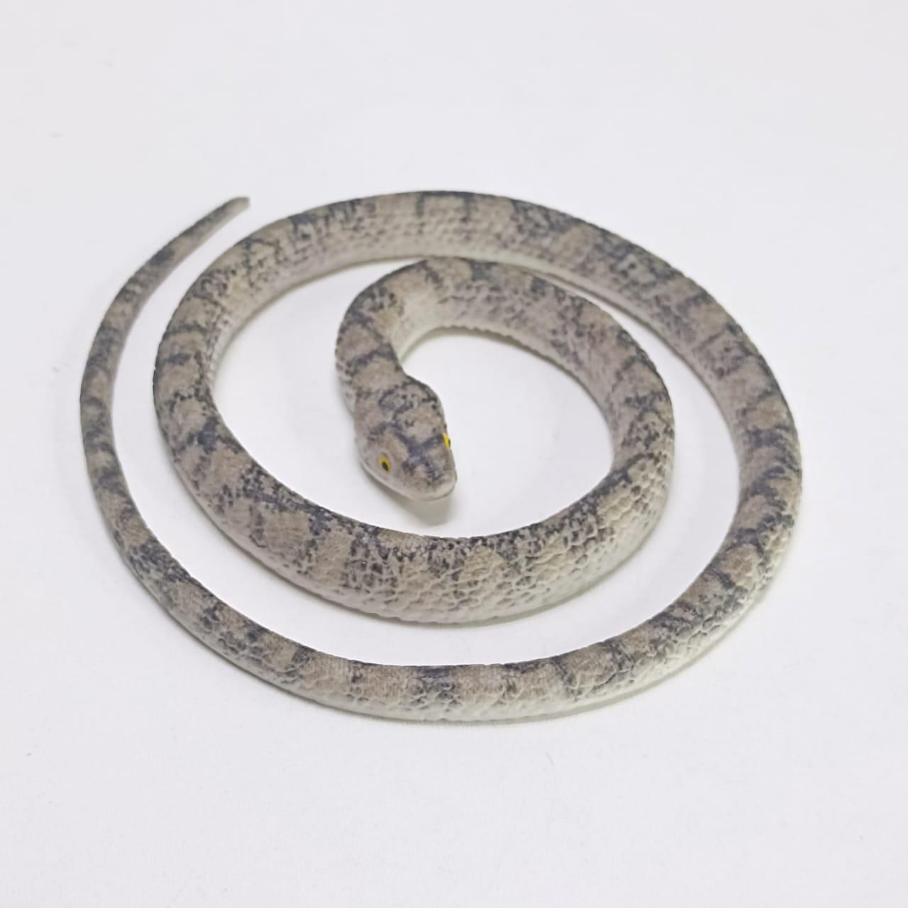 Резиновая змея игрушка антистресс серая