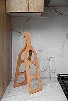 Подставка под винные бутылки (бутылка), 13*46,5*2,5см, бук, светло-коричневый, , 441245