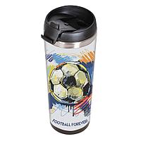 Термокружка IDEA под полиграфическую вставку, 420 мл, нержавеющая сталь/пластик, прозрачный, , 20613