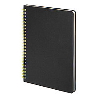 Блокнот на двойной пружине HELIX, 143 х 205 мм, черный с желтым, блок в линейку
, Черный, -, 33901 03
