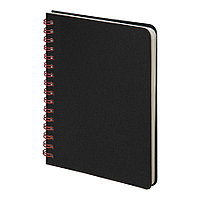 Блокнот на двойной пружине HELIX MINI, 105 х 150  мм, черный с красным, блок в клетку, Черный, -, 33902 08