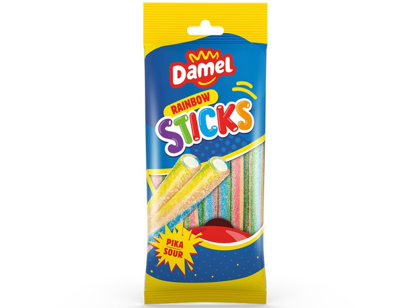 Мармелад "Палочки Разноцветные в сахаре" HALAL  100 гр /DAMEL Испания/ (13шт-упак)