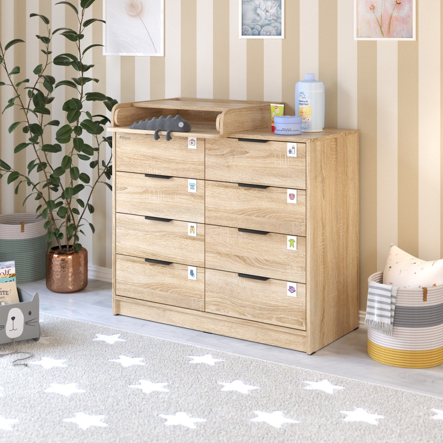 Комод Pituso Kids Optimum, дуб сонома