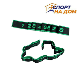 Эластичная лента для танцев и гимнастики Зеленая 8 петель (захватов)