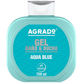 AGRADO гель для ванн и душа"Aqua blue" увлажняющий 750мл
