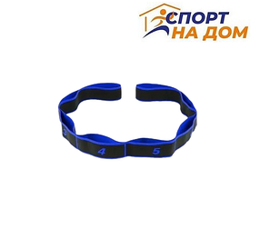 Эластичная лента для танцев и гимнастики Синяя 12 петель (захватов)