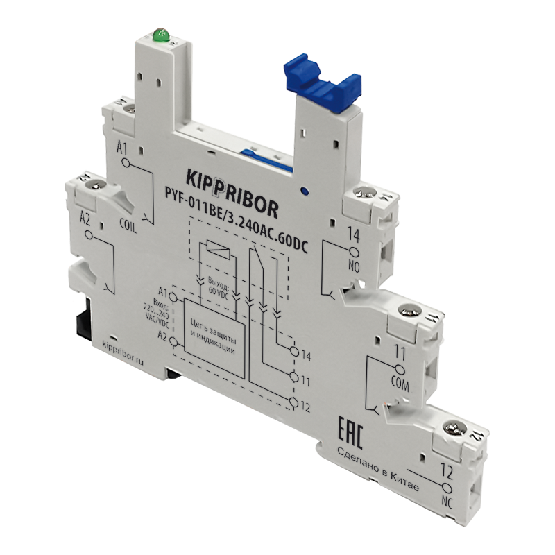 Монтажные колодки KIPPRIBOR PYF-011BE (для 1-контактных промежуточных реле серии SR) PYF-011BE/3.240AC.60DC