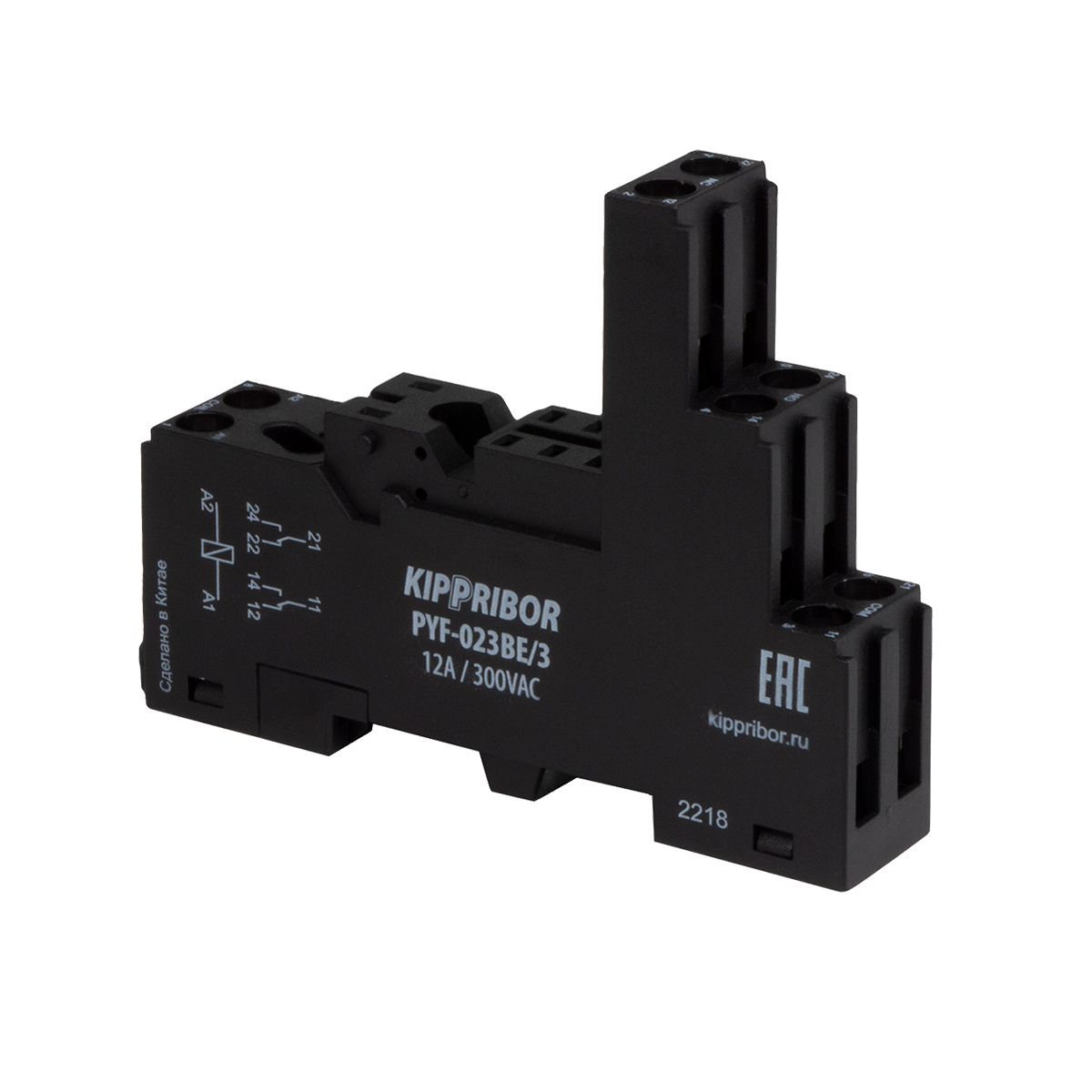 Монтажные колодки KIPPRIBOR PYF-023BE (для 2-контактных промежуточных реле серии MPR) PYF-023BE/3