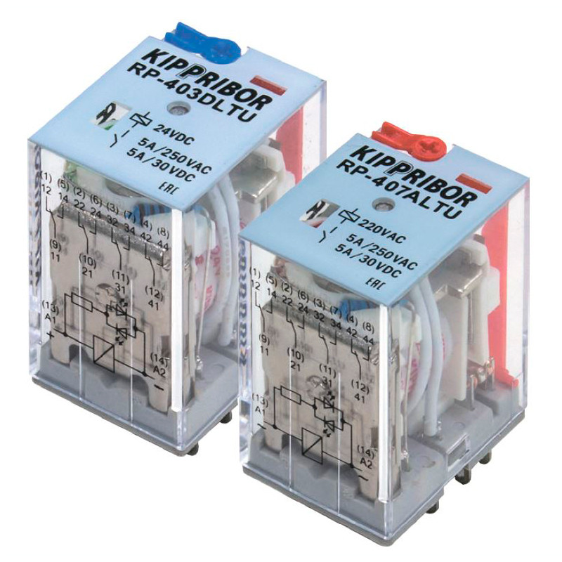 Промежуточные реле KIPPRIBOR серии RP общепромышленные (4-контактные) RP-403.ALTU