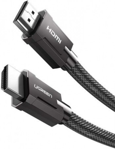 UGREEN 70320 Кабель HD135 HDMI Round Cable Zinc Alloy Shell Braided 1.5m (Gray)