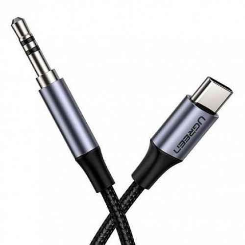 UGREEN 30633 Аудиокабель AV143 USB USB-C to 3.5mm M/M Aluminum Shell, 1m, Deep Gray