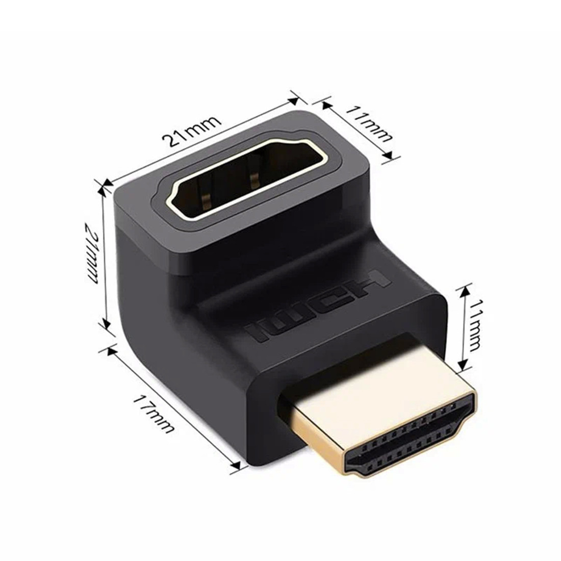 UGREEN 20110 Переходник угловой HD112 HDMI Male To Female, Вверх, Черный
