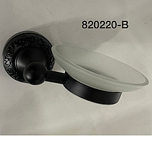 Мыльница настенная, стеклянная, черная 820220-B