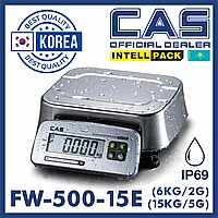 Весы CAS FW500-15E водонепроницаемые пыле- влагозащищенные настольные фасовочные порционные до 15 кг