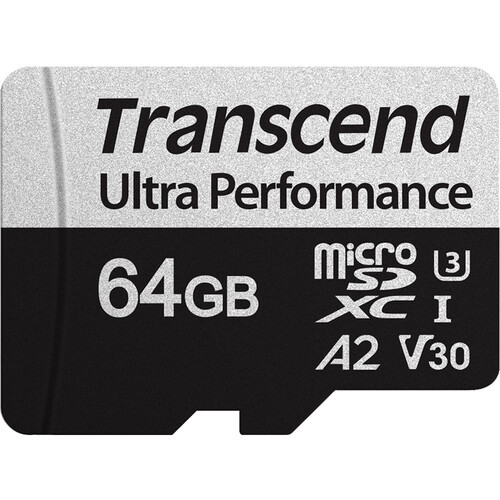 Transcend TS64GUSD340S Карта памяти MicroSD USD340S 64GB Class 10 U3 с адаптером