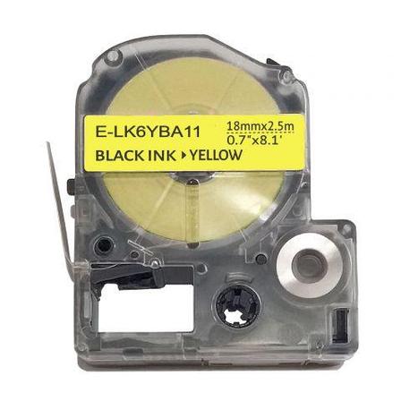 Картридж для Epson (LK-6YBA11) LW-400, термоусадка (18мм Х 2,5м черный на желтом), фото 1