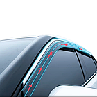 Ветровики, дефлекторы Geely Monjaro, прозрачные с хромом, фото 4