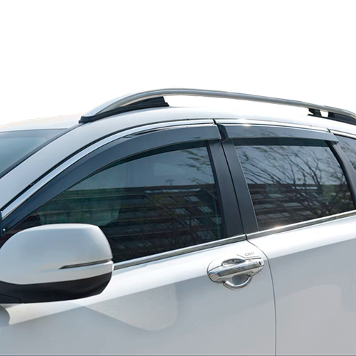 Ветровики, дефлекторы Geely Coolray, прозрачные с хромом