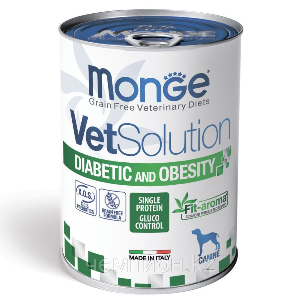 8201 Monge GF Vetsolution Canine Adult Diabetic&Obesity, Монже влажный корм для собак при диабете, б 400гр.