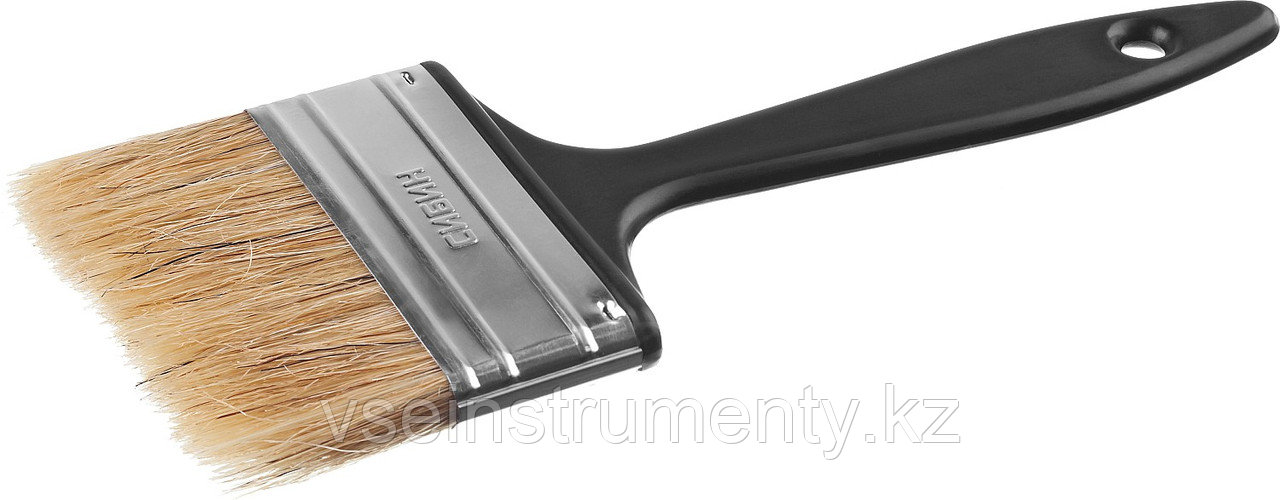 СИБИН 75 мм, 3″, светлая смешанная щетина, пластиковая ручка, все виды ЛКМ, плоская кисть (01008-075), фото 1