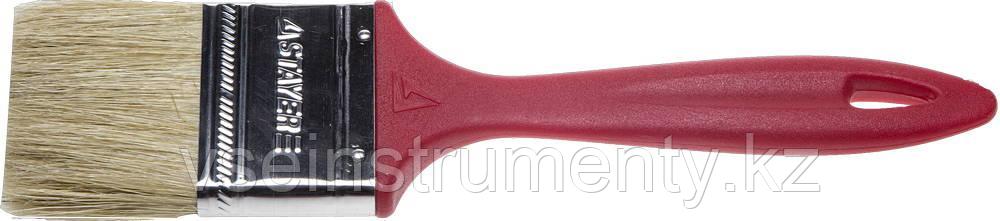 STAYER UNIVERSAL-EURO, 63 мм, 2.5″, светлая натуральная щетина, пластмассовая ручка, все виды ЛКМ, плоская, фото 1