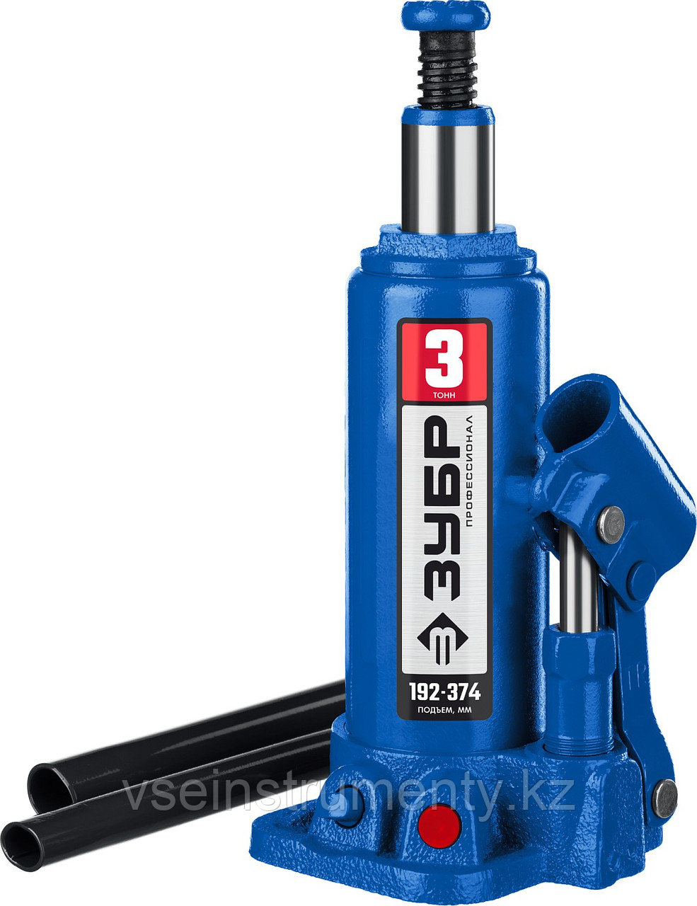 ЗУБР 3 т, 192 - 374 мм, бутылочный гидравлический домкрат, Профессионал (43060-3), фото 1