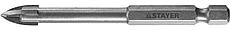 STAYER 4 мм, 4х кромка, HEX 1/4, Сверло по стеклу и кафелю (2985-04)