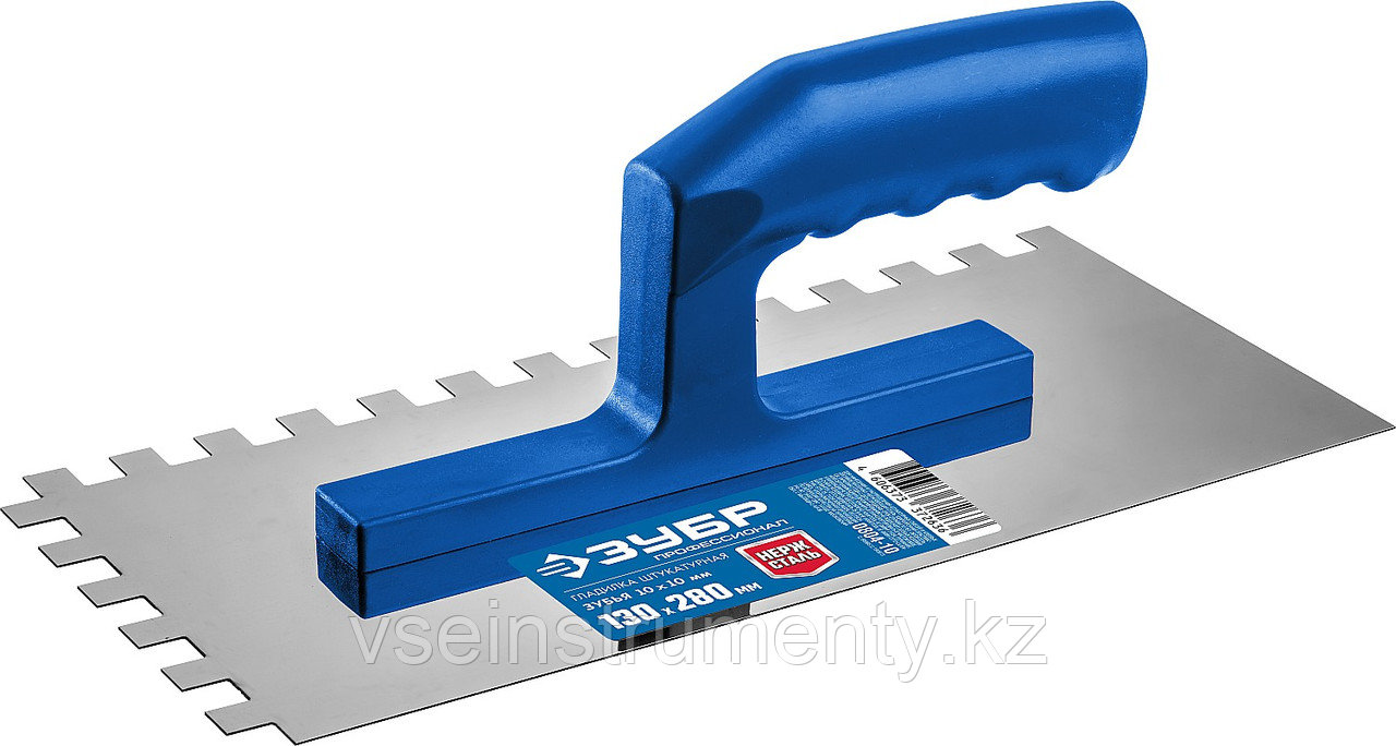 ЗУБР 130 х 280 мм, зуб 10 х 10 мм, штукатурная гладилка, Профессионал (0804-10), фото 1