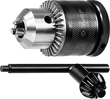 ЗУБР 2-13 мм, 1/2″, ударный ключевой патрон с фиксатором для дрели, Профессионал (29082-13-1/2)