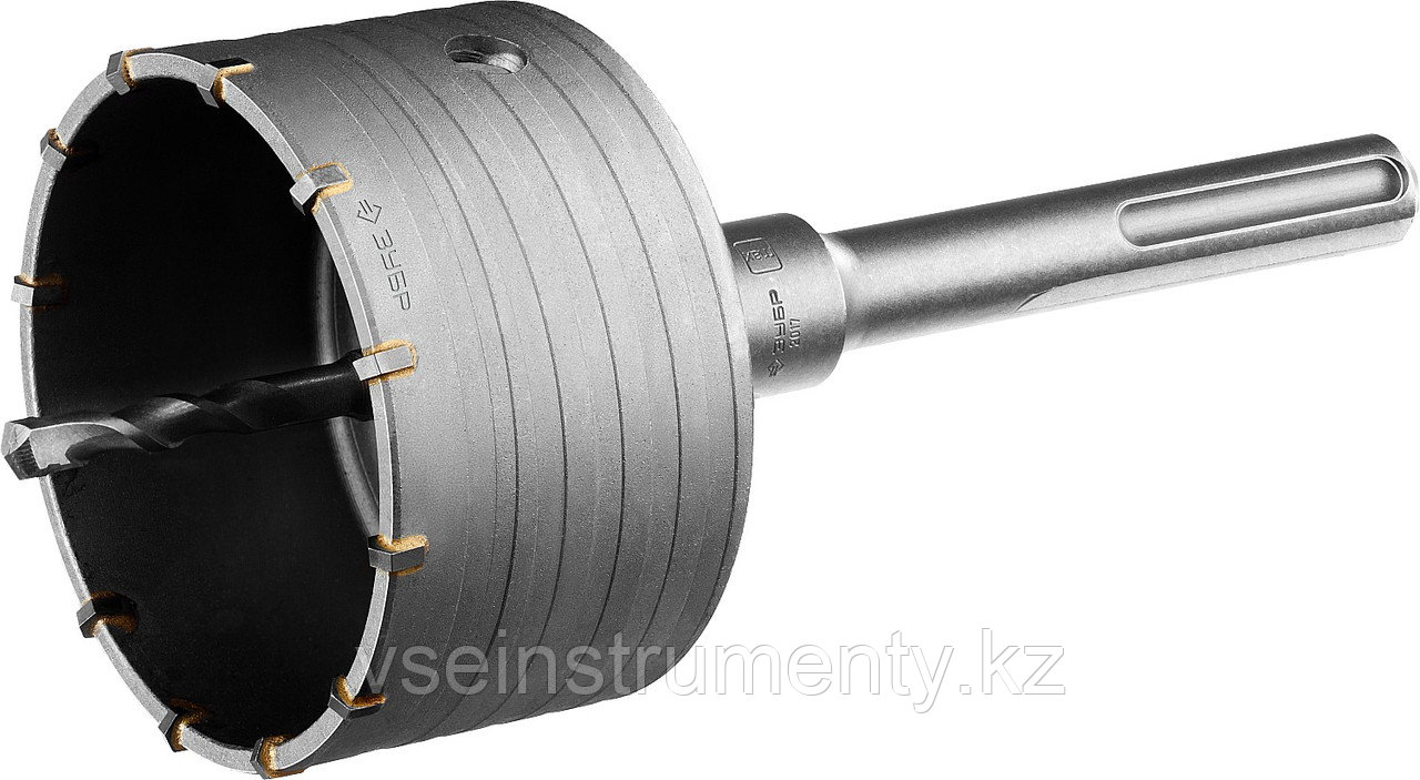 ЗУБР 100 мм, SDS - Plus, 12Т, коронка по бетону с державкой, Профессионал (2918-100), фото 1