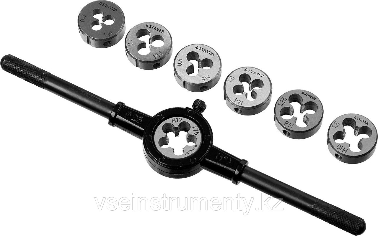 STAYER MaXCut, 8 предметов, инструментальная сталь, набор плашек (28015-H8), фото 1