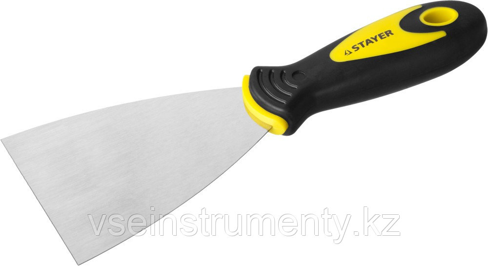 STAYER MAXFlat, 80 мм, профилированное полотно, двухкомпонентная ручка, нержавеющий, шпатель (10041-08), фото 1