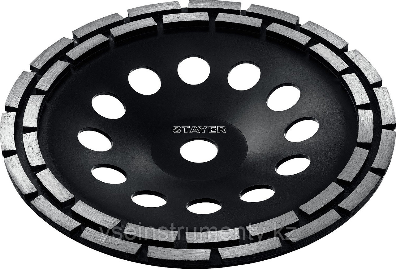 STAYER Double, d 180 мм, двухрядная алмазная шлифовальная чашка (33381-180), фото 1