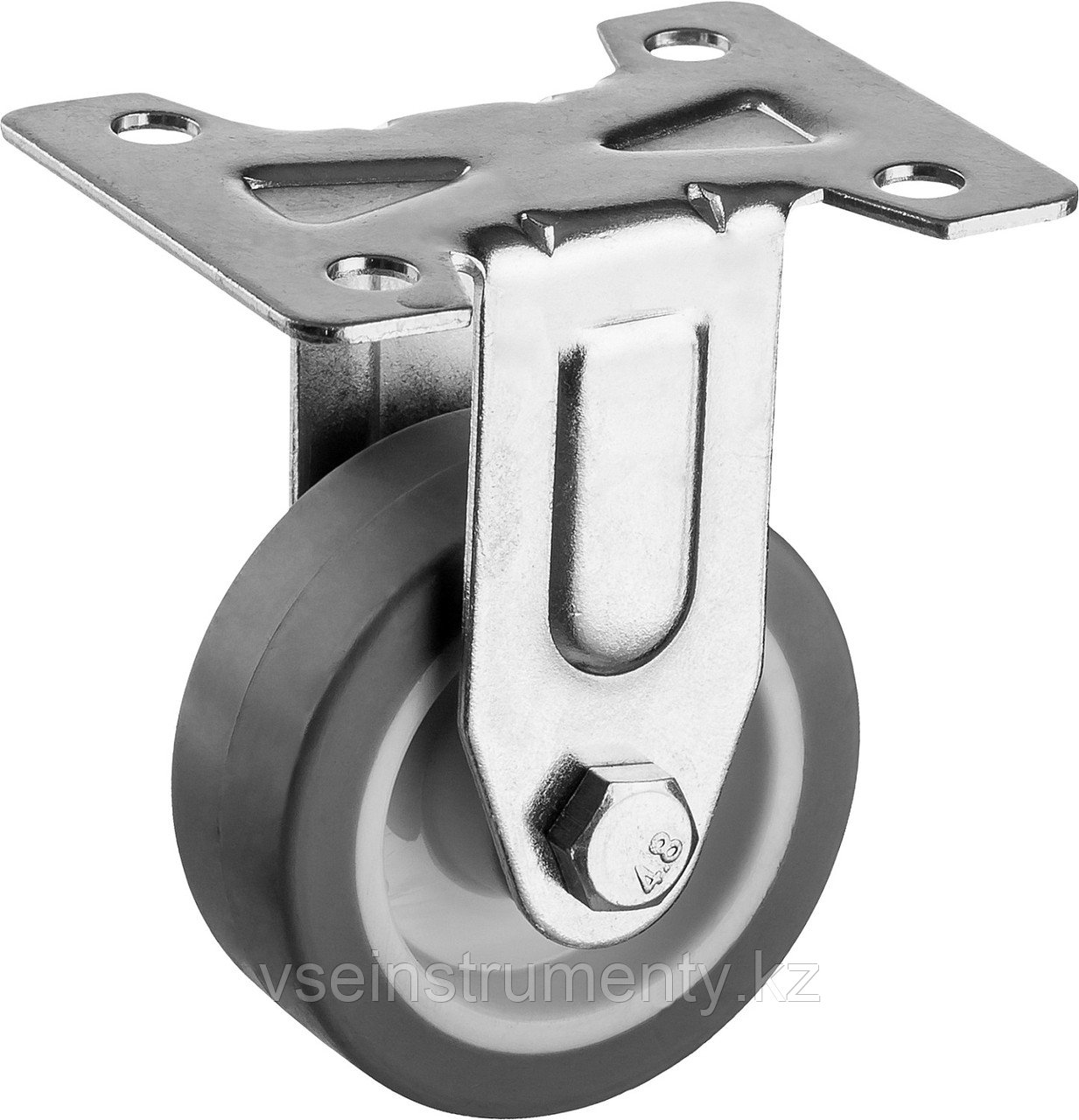 ЗУБР d 50 мм, г/п 40 кг, резина/полипропилен, термопластичное неповоротное колесо, Профессионал (30946-50-F), фото 1