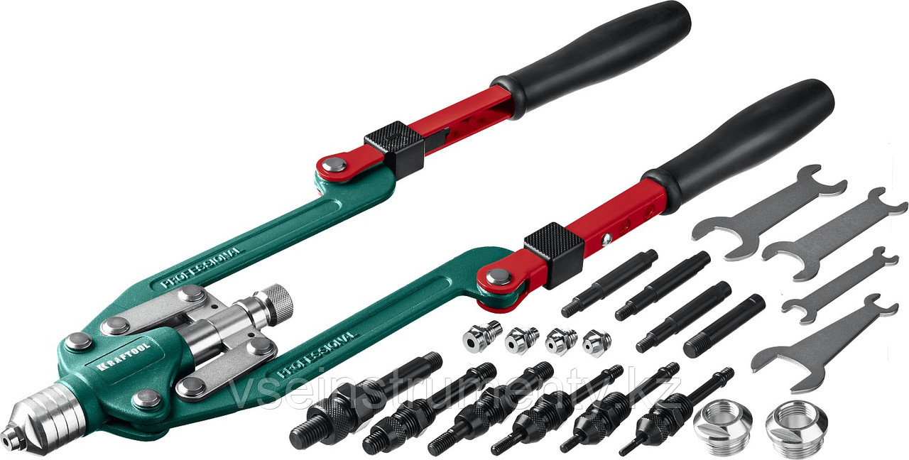 KRAFTOOL Combo3-M12, 3 вида заклёпок, комбинированный складной заклепочник в кейсе (31182), фото 1