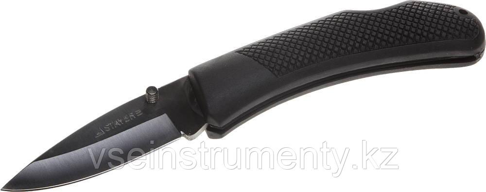 STAYER 82 мм, большой, с обрезиненной ручкой, складной нож (47600-2), фото 1