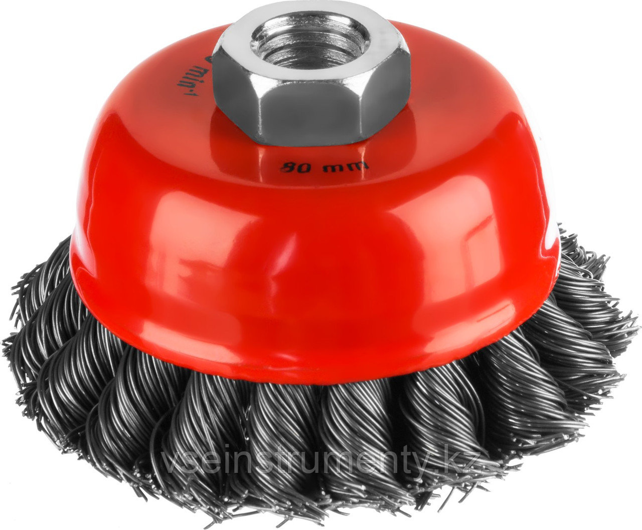 MIRAX 80 мм, жгутированная стальная проволока 0.5 мм, чашечная щетка-крацовка для УШМ (35104-080-2), фото 1