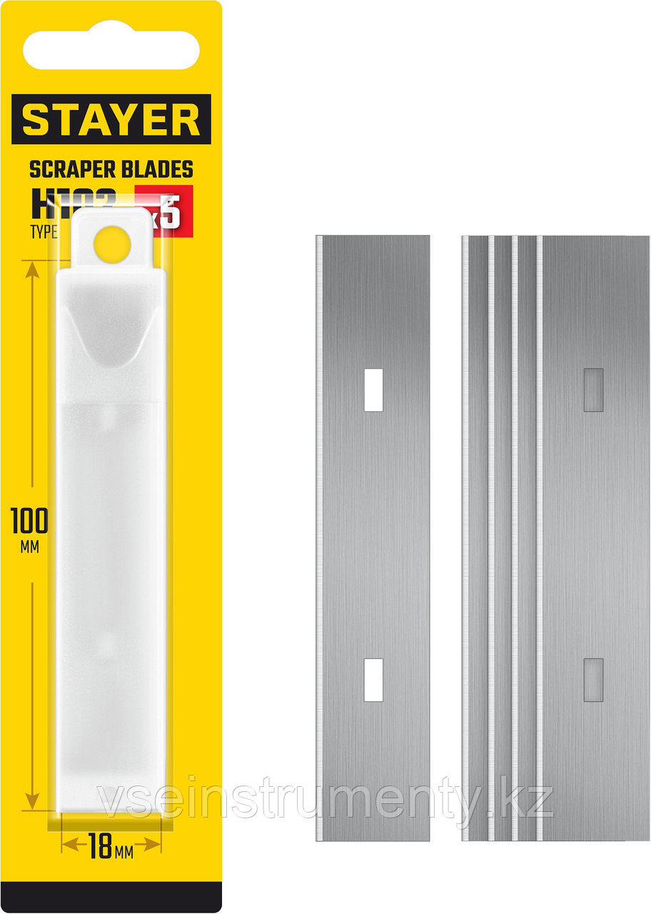 STAYER 100 мм, 5 шт, сменное лезвие для скребка 08515 (08515-S5), фото 1