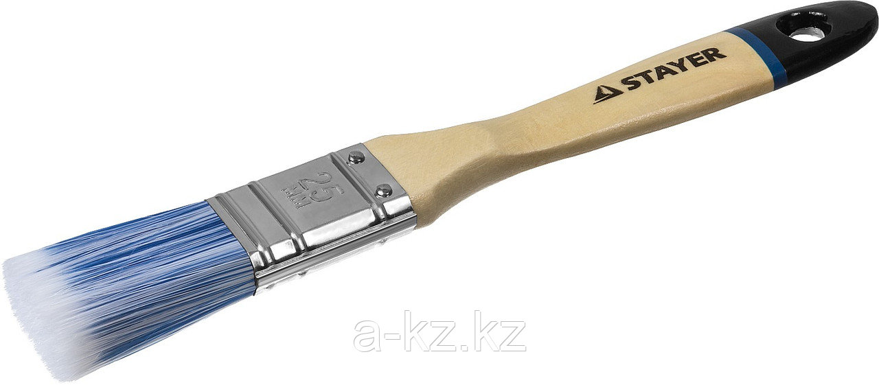 STAYER AQUA, 25 мм, 1″, искусственная щетина, деревянная ручка для воднодисперсионных и акриловых ЛКМ, плоская