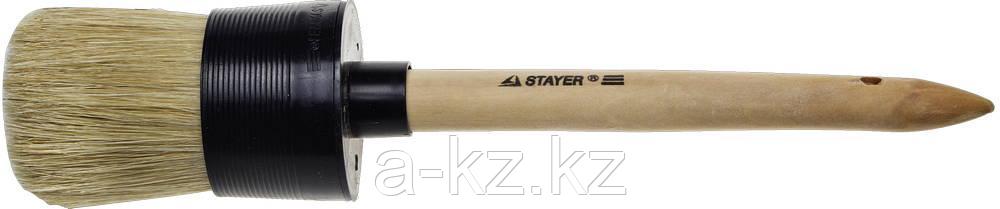 STAYER UNIVERSAL, 40 мм, пластмассовый корпус, светлая натуральная щетина, деревянная ручка, все виды ЛКМ,