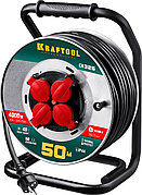 KRAFTOOL K-325, КГ, 3 х 2.5 мм2, 50 м, 4000 Вт, IP44, силовой удлинитель на стальной катушке (55086-50)