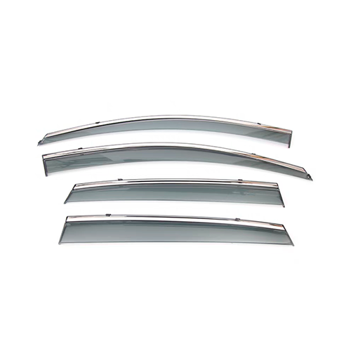 Ветровики, дефлекторы Geely Monjaro, прозрачные с хромом, фото 1