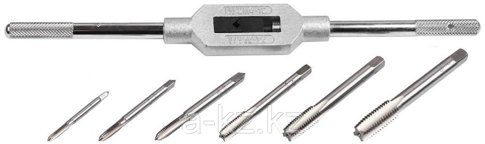 ЗУБР 7 предм., сталь 9ХС, набор метчиков на карточке (28126-H7)